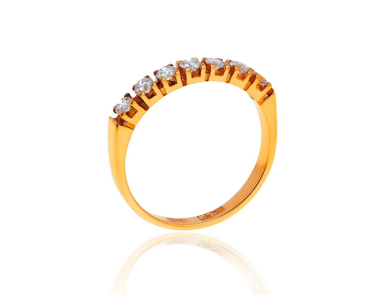 Золотое кольцо-дорожка с бриллиантами 0.32ct