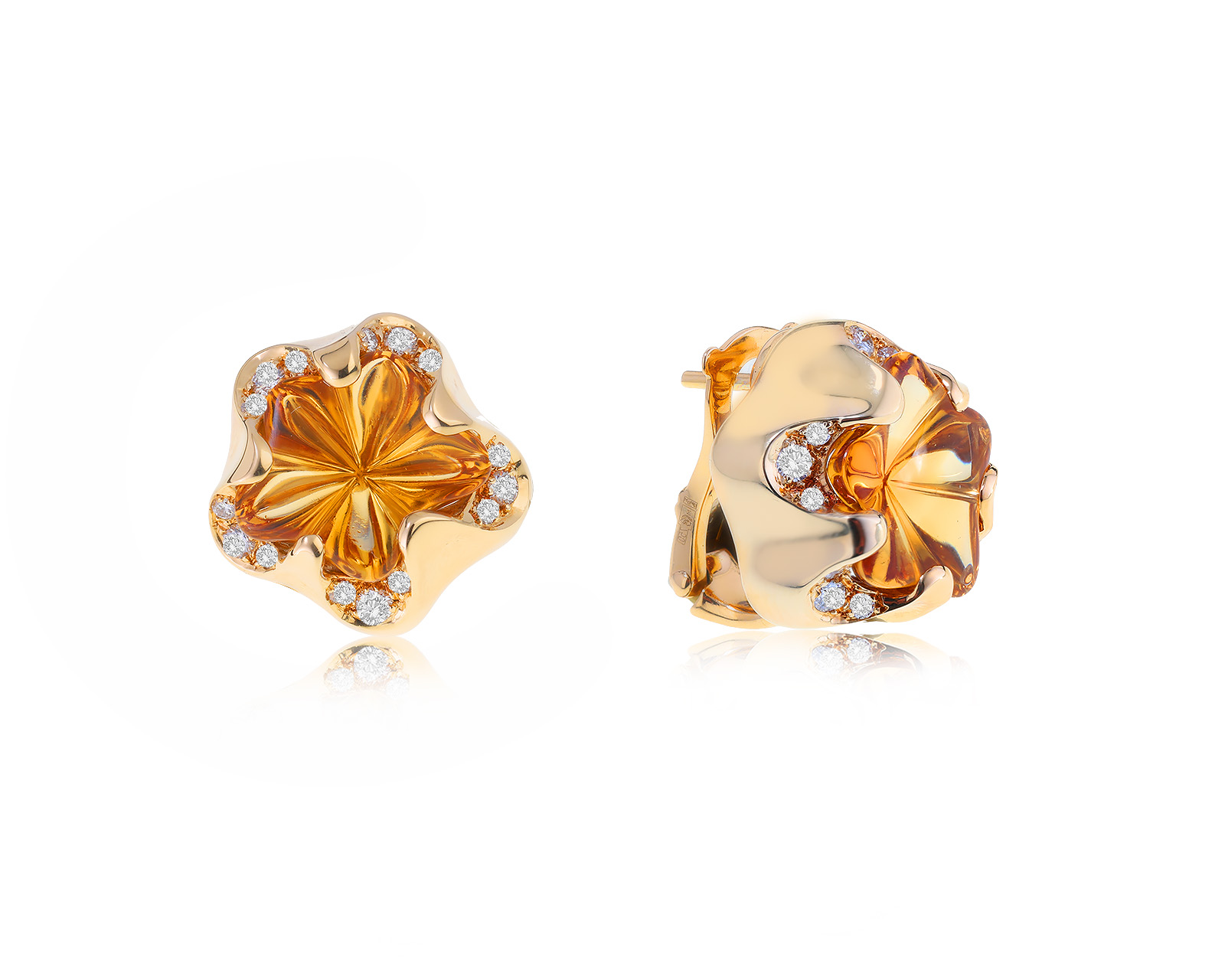 Оригинальные золотые серьги с цитринами 12.20ct Fred 141222/15