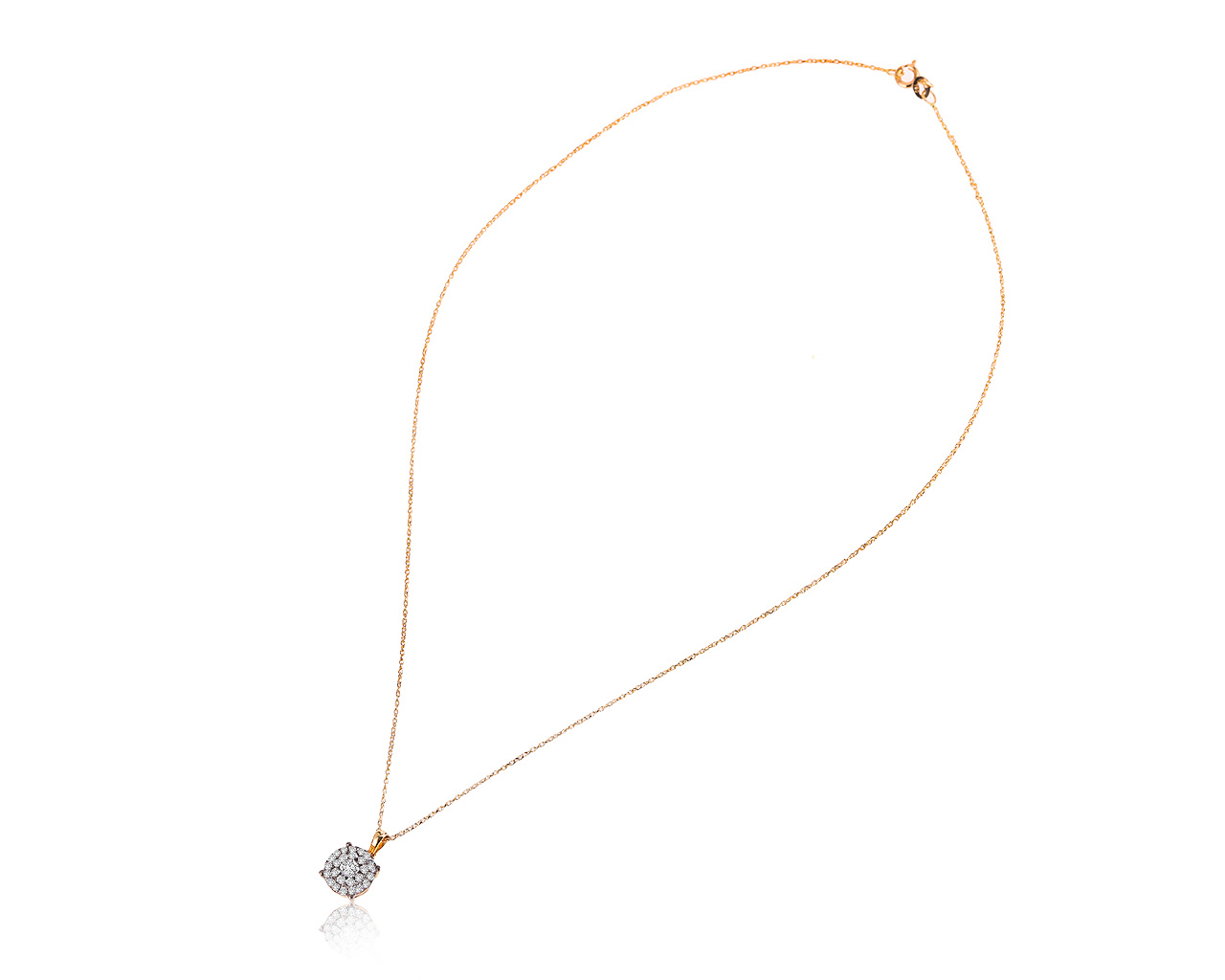 Прекрасный золотой кулон с бриллиантами 0.47ct