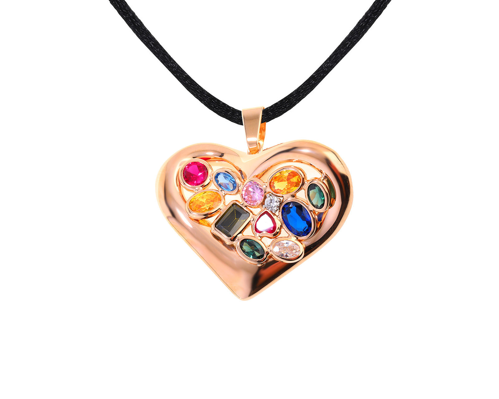 Романтичный золотой кулон с фианитами 7.02ct