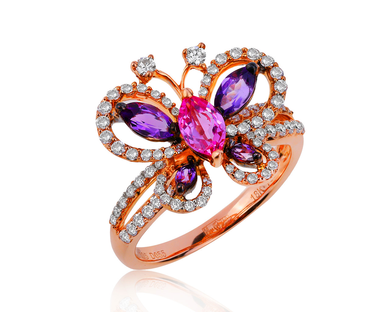 Женственное золотое кольцо с бриллиантами 0.55ct 290520/3