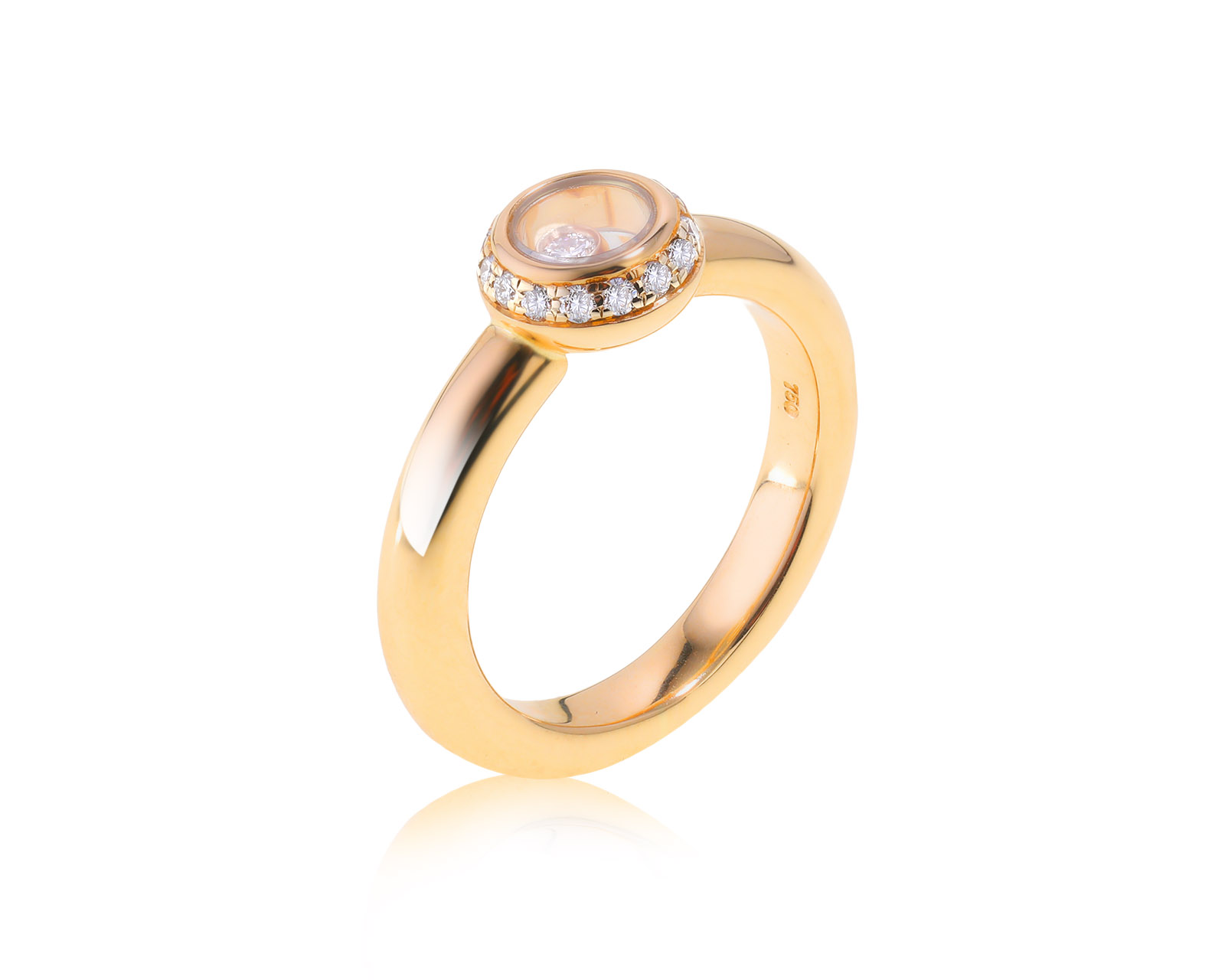 Оригинальное золотое кольцо Chopard Happy Diamonds 030223/9