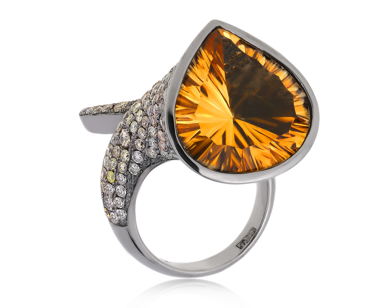 Завораживающее золотое кольцо с цитрином 8.55ct 061120/4