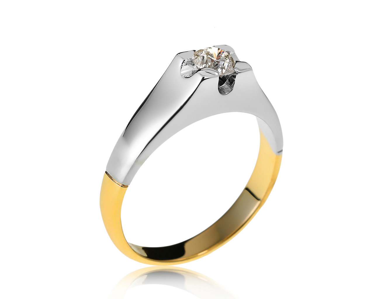 Престижное золотое кольцо с бриллиантом 0.46ct 170121/5
