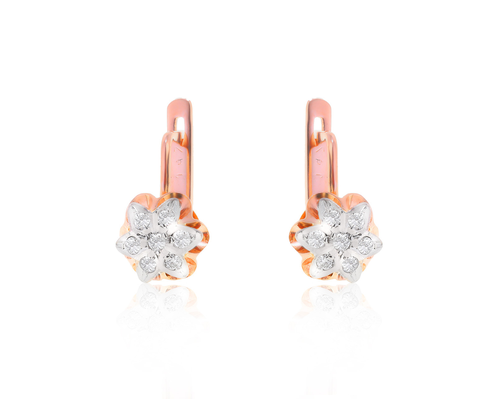 Винтажные золотые серьги с бриллиантами 0.42ct СССР