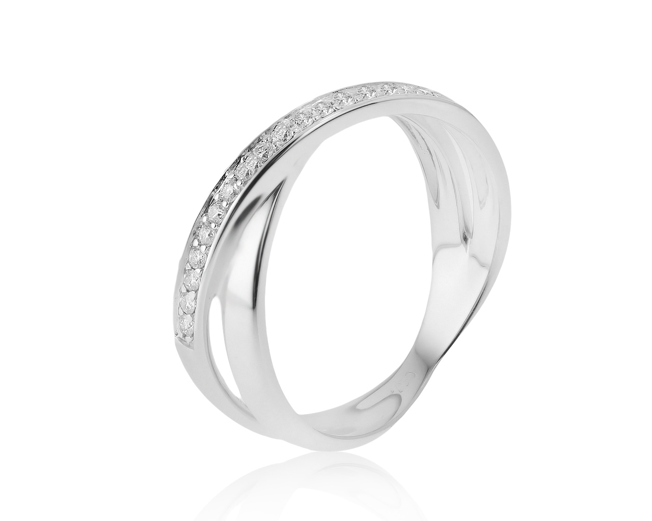 Оригинальное золотое кольцо с бриллиантами 0.15ct Gassan 030521/3