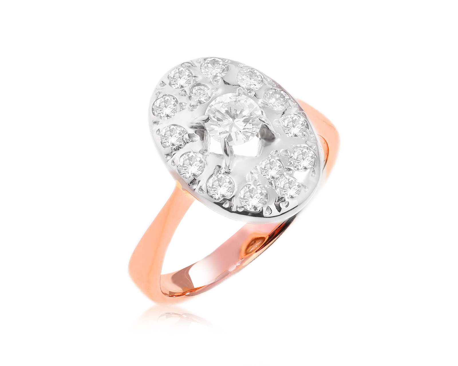 Золотое кольцо с бриллиантами 0.71ct СССР 171223/5
