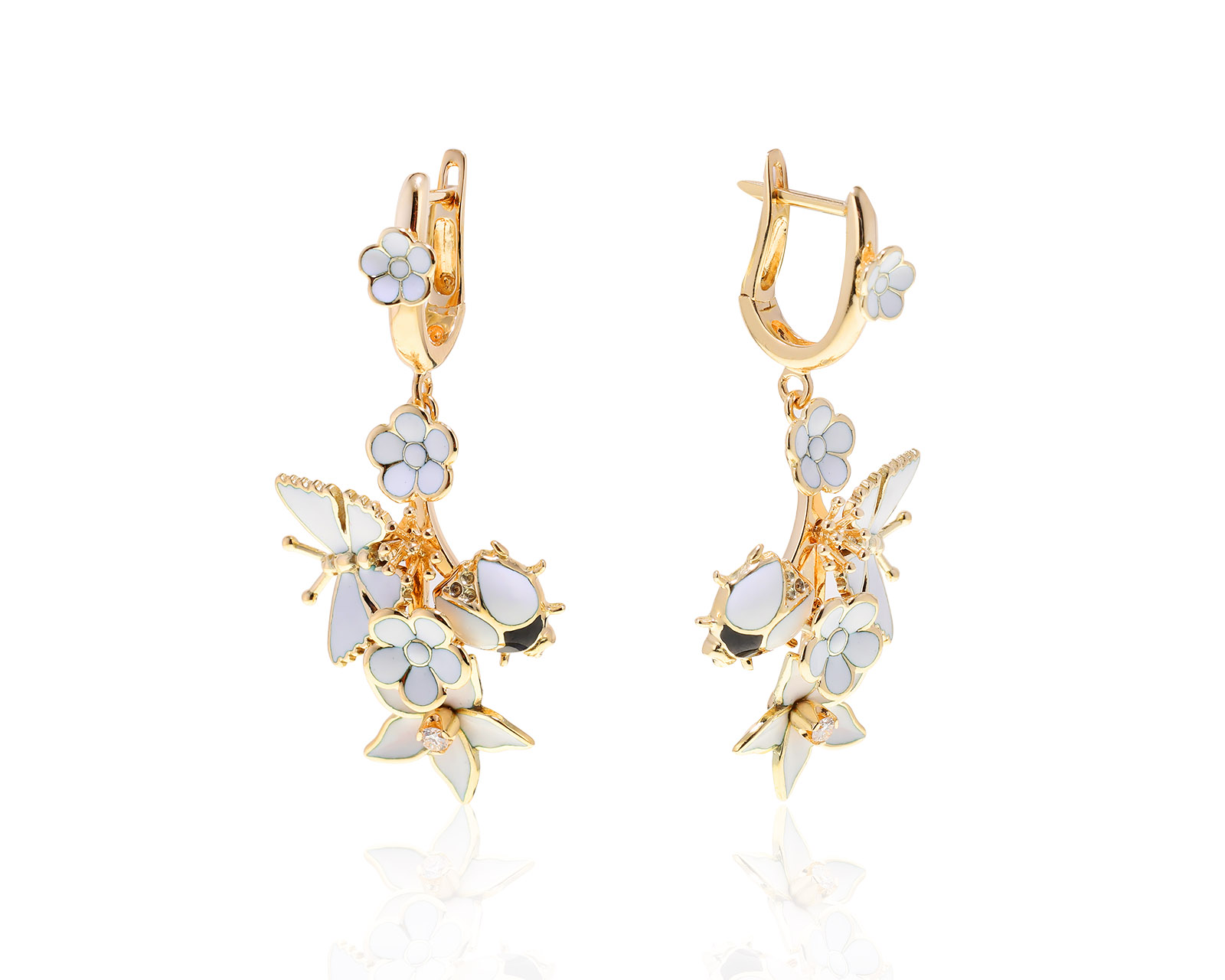 Оригинальные золотые серьги Roberto Bravo White Dreams 050223/2