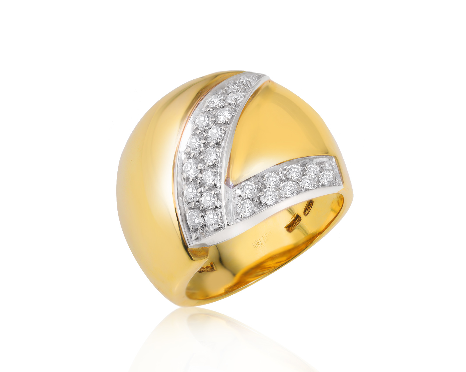 Оригинальное золотое кольцо с бриллиантами 0.53ct Damiani 270420/3