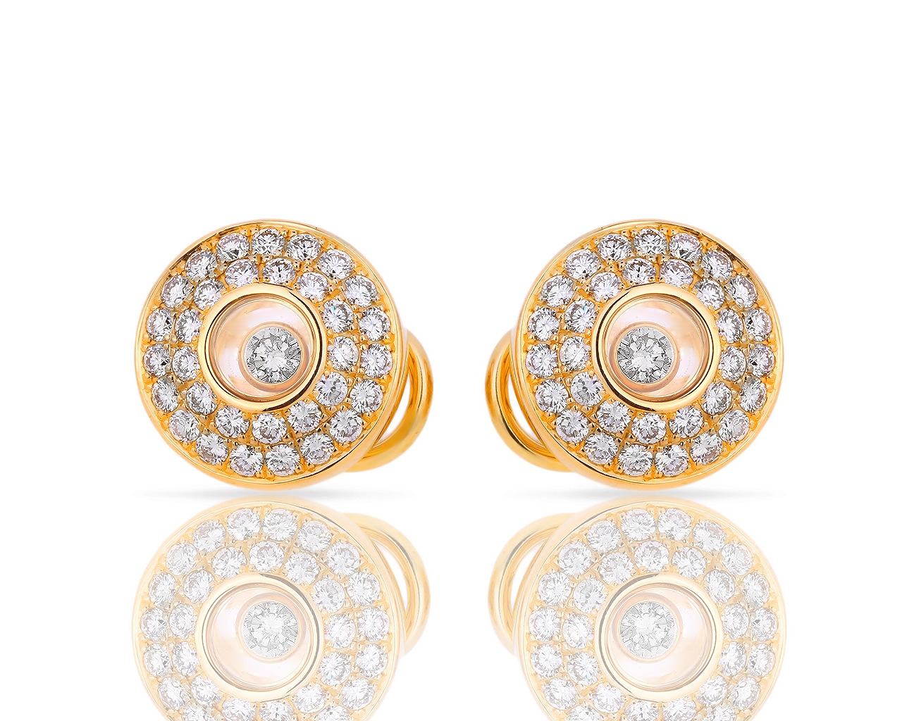 Золотые серьги с бриллиантами 1.30ct Chopard Happy Diamond 270618/4