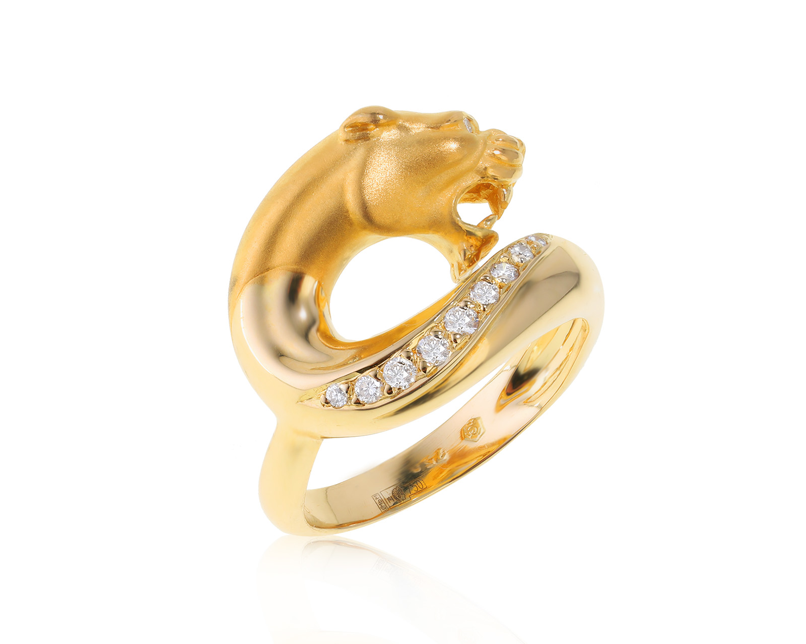 Оригинальное золотое кольцо Carrera y Carrera Panthere