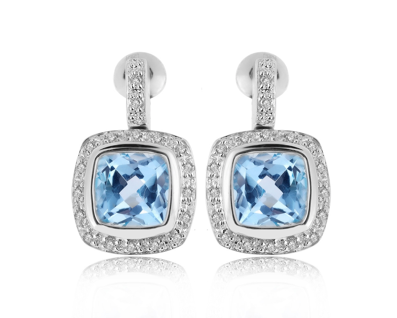 Великолепные золотые серьги с топазами 4.38ct 160920/10