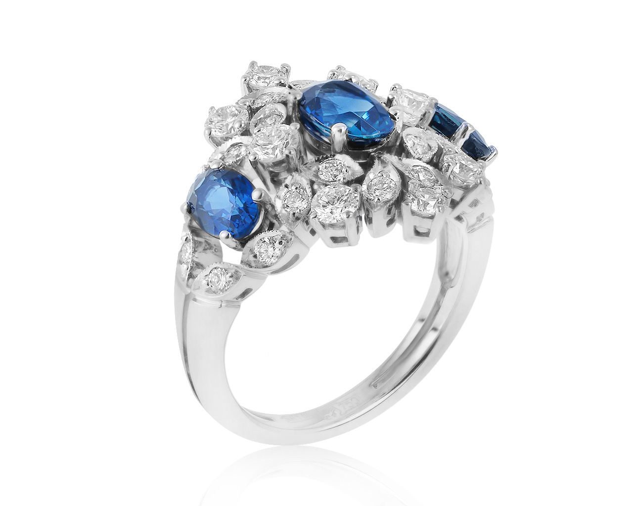 Оригинальное золотое кольцо с сапфирами 2.00ct Gevorgian 120621/4