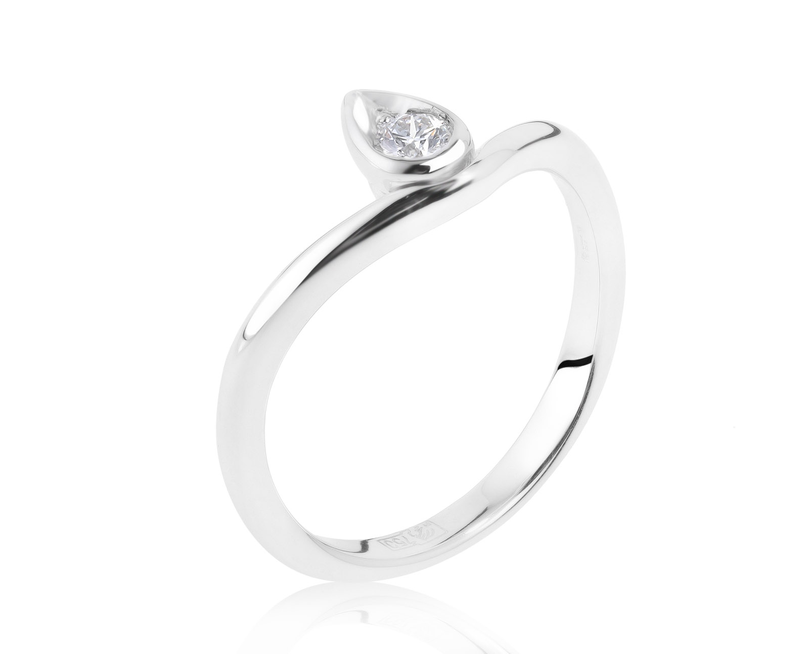 Оригинальное золотое кольцо с бриллиантом 0.12ct Luca Carati 220921/3