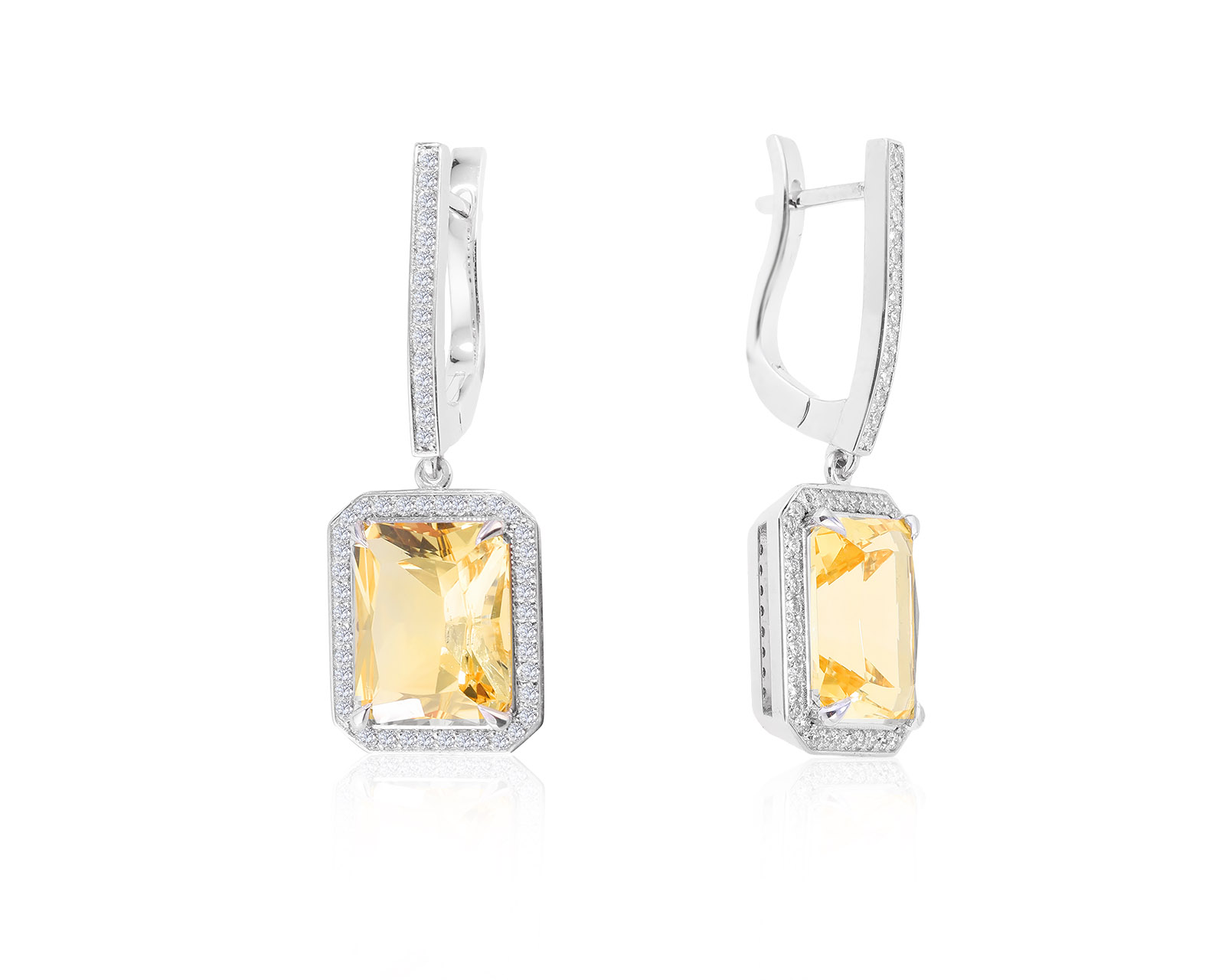 Притягательные золотые серьги с цитринами 7.76ct 290622/4