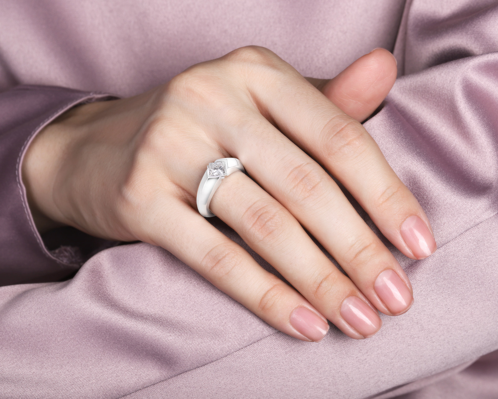 Золотое кольцо с бриллиантом 1.00ct Evgeny Matveev