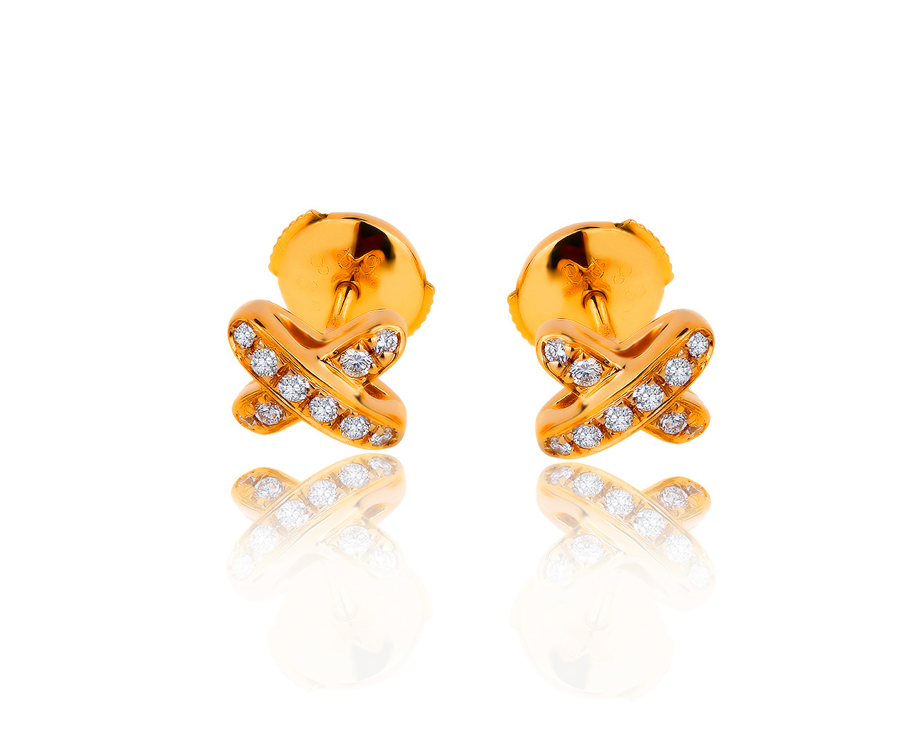 Оригинальные золотые серьги с бриллиантами 0.20ct Chaumet 250919/5