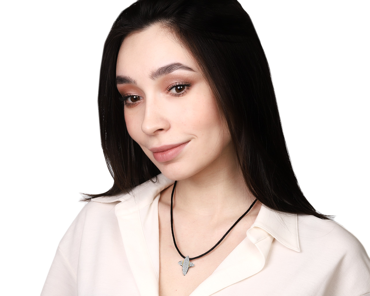 Изысканный золотой кулон с бриллиантами 0.25ct