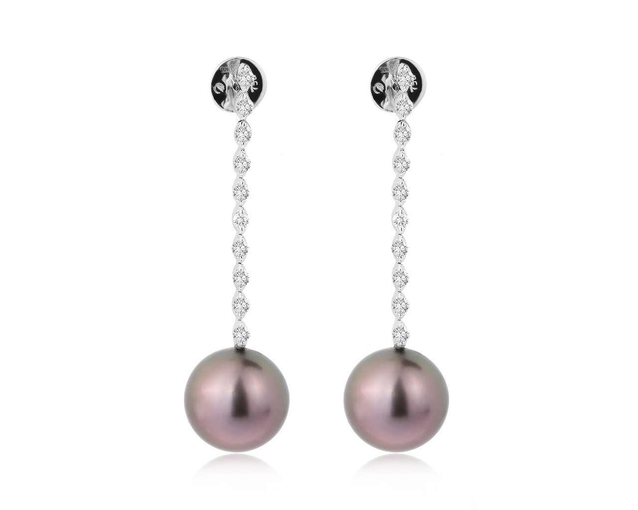 Прелестные золотые серьги с жемчугом 11.60 мм 171020/2