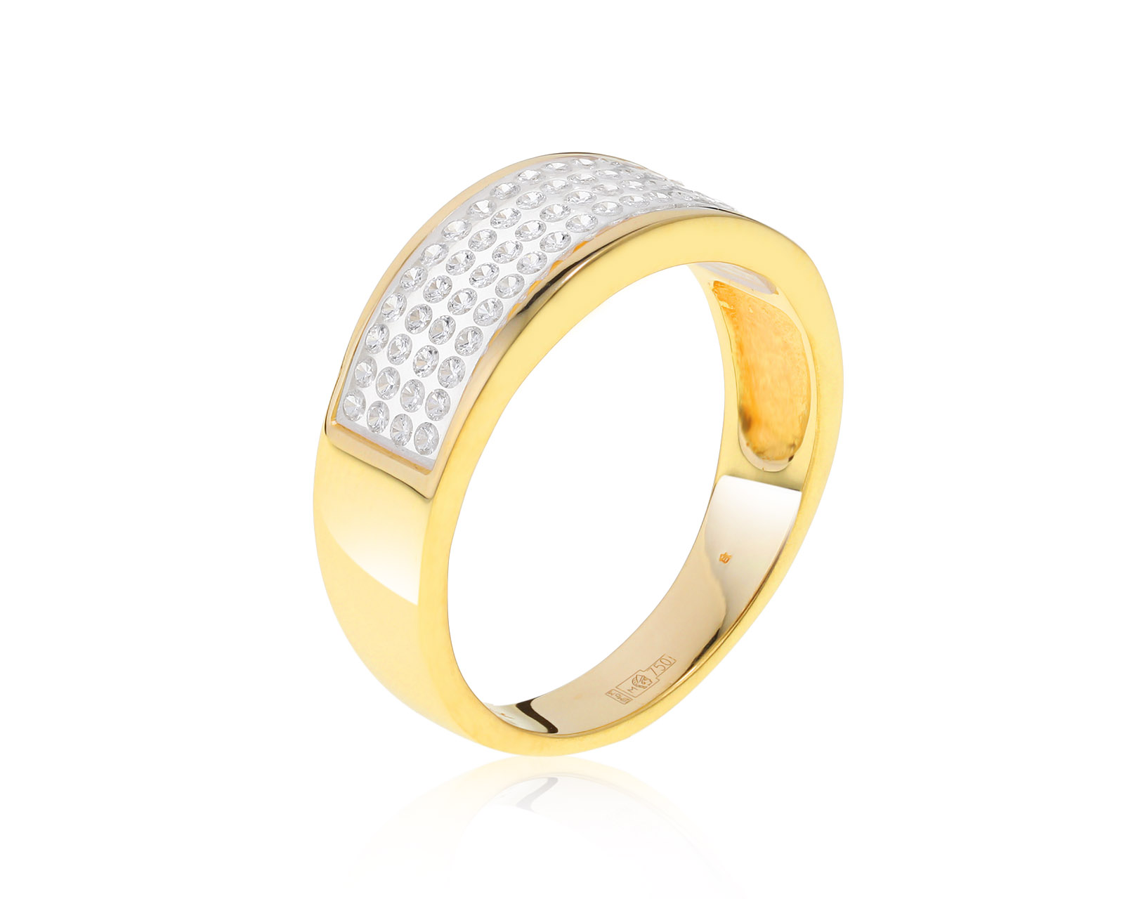 Солидное золотое кольцо с бриллиантами 0.44ct 191221/2