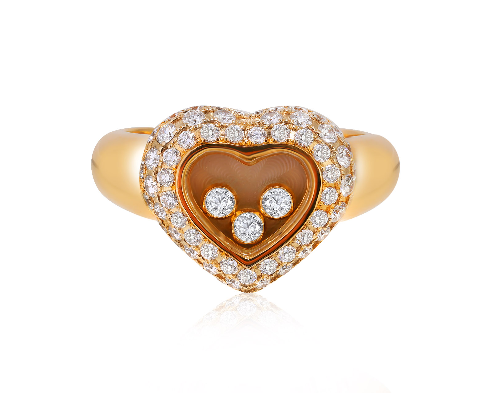 Оригинальное золотое кольцо с бриллиантами 1.05ct Chopard Happy Diamond Heart 021124/3