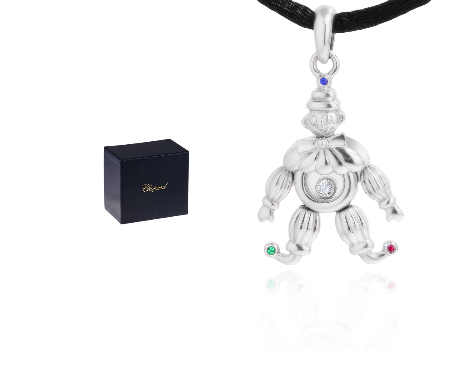 Оригинальный золотой кулон Chopard Happy Diamonds Clown