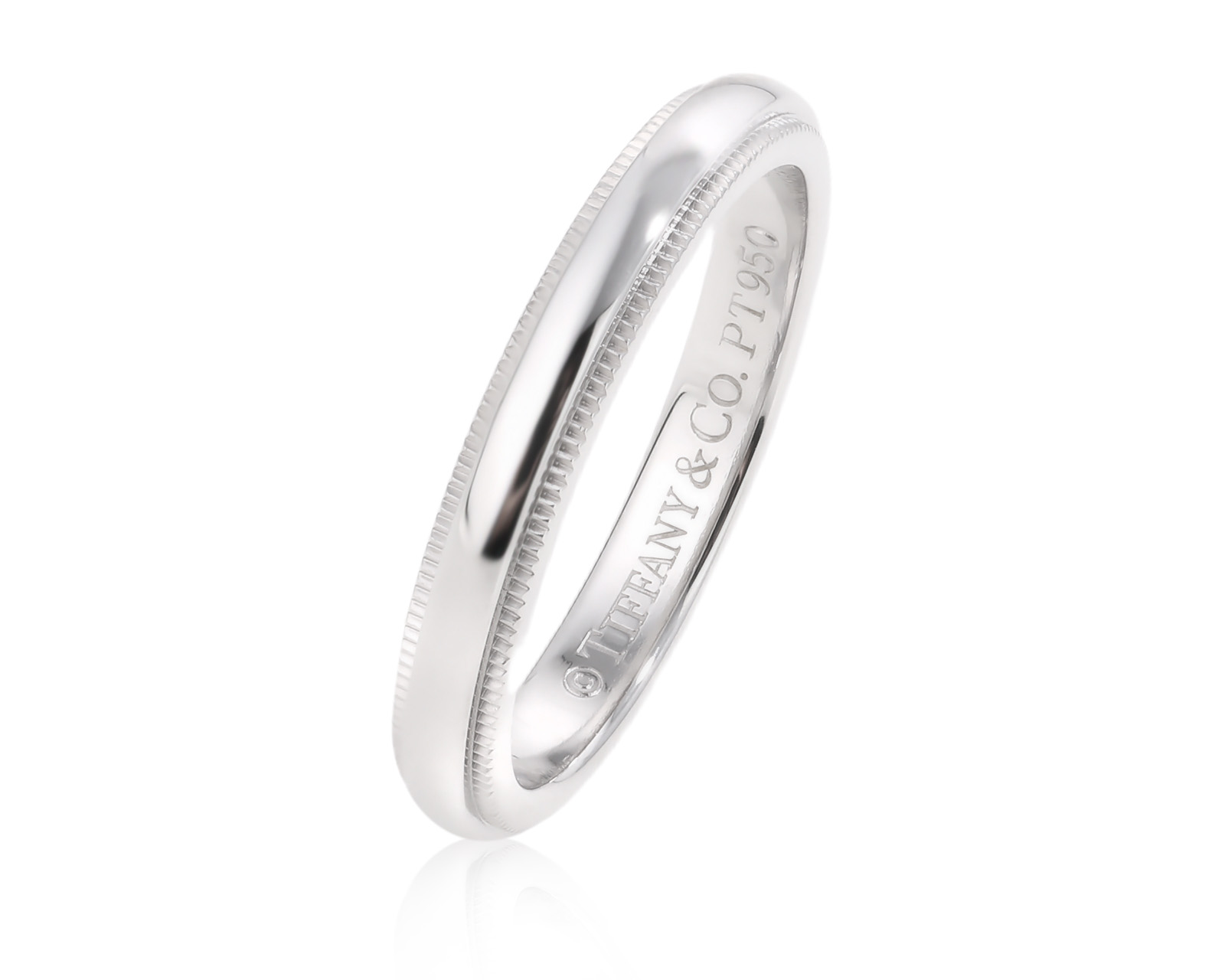 Оригинальное платиновое кольцо Tiffany&Co Milgrain 130325/2