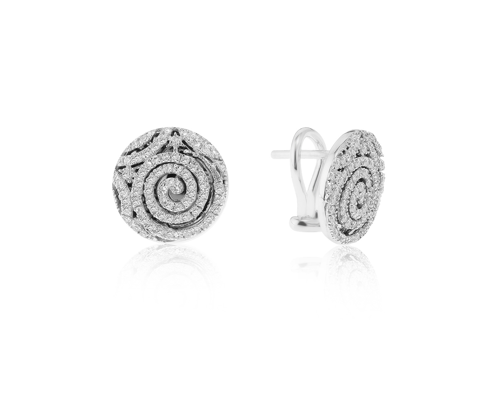 Модные золотые серьги с бриллиантами 0.76ct 140222/13