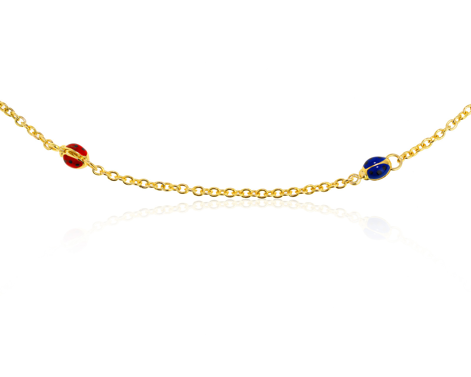 Оригинальное золотое колье с эмалями Aaron Basha Ladybug 201021/8