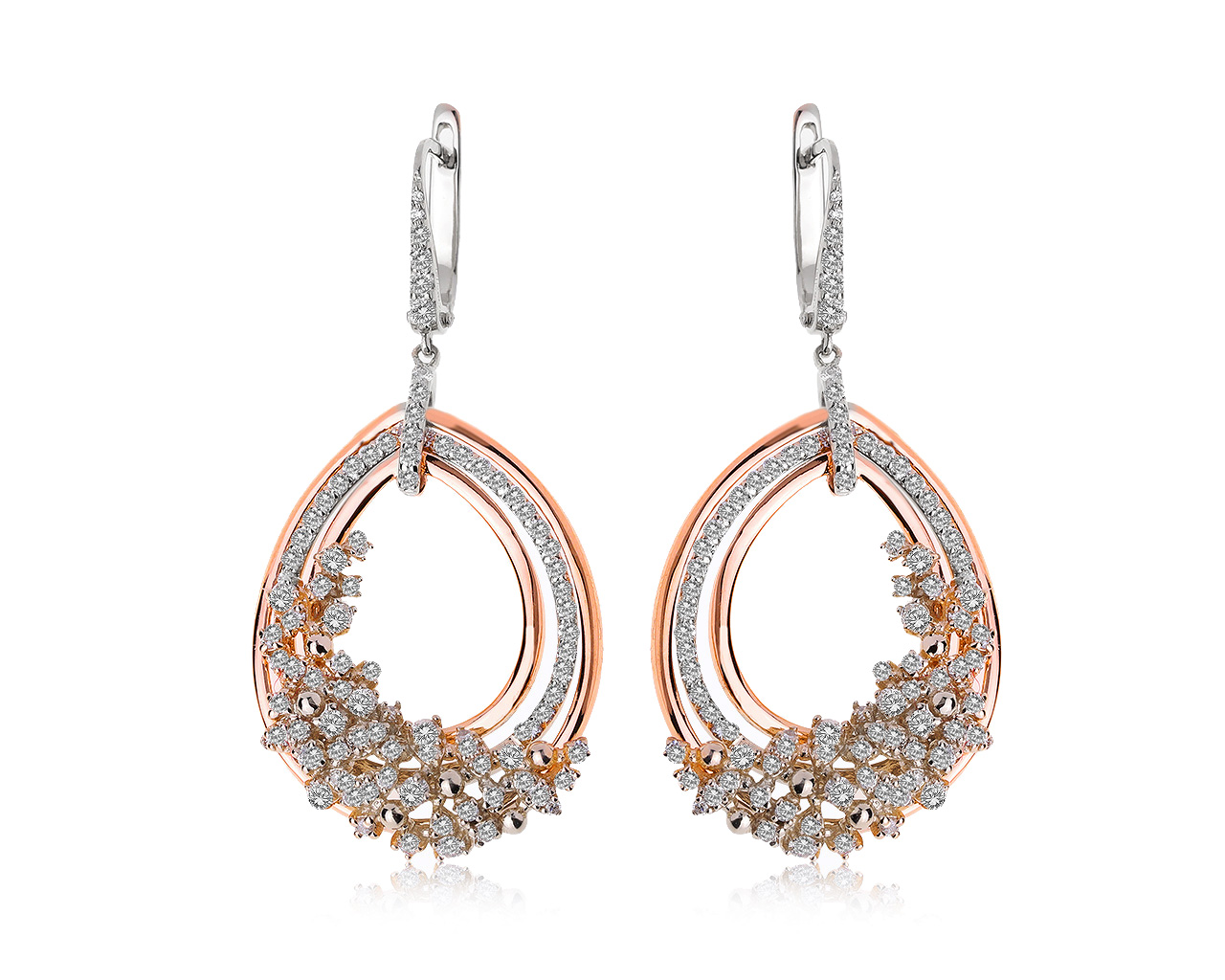 Безупречные золотые серьги с бриллиантами 1.65ct 160620/6