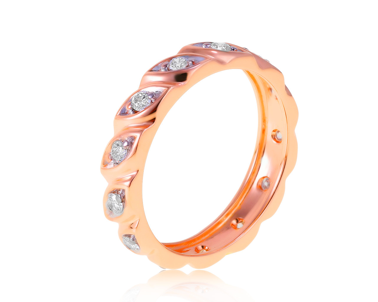 Красивое золотое кольцо с бриллиантами 0.27ct 031120/8
