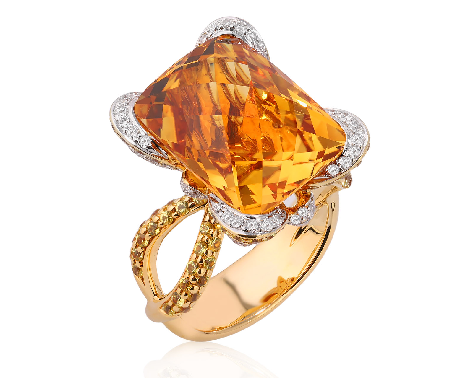 Оригинальное золотое кольцо с цитрином 16.84ct Belle Bague (GIM) 211025/3