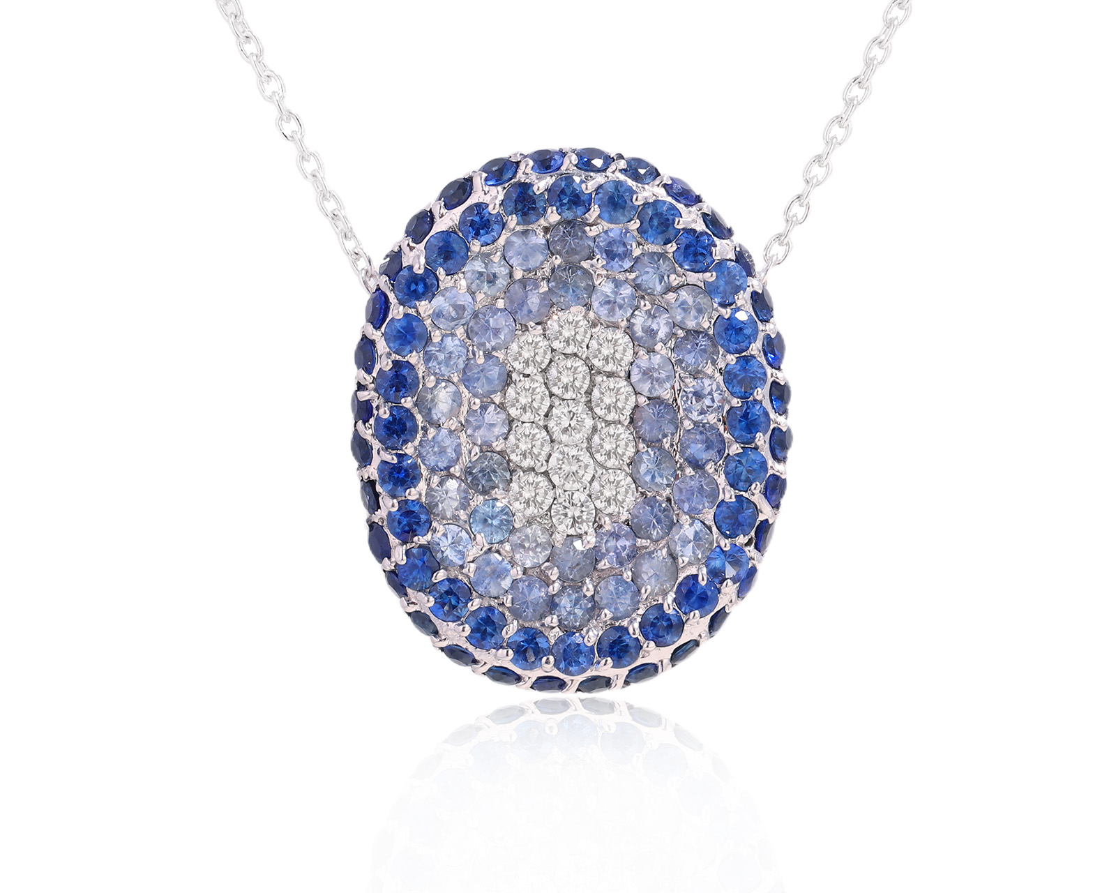 Золотой кулон с цветными сапфирами 3.92ct