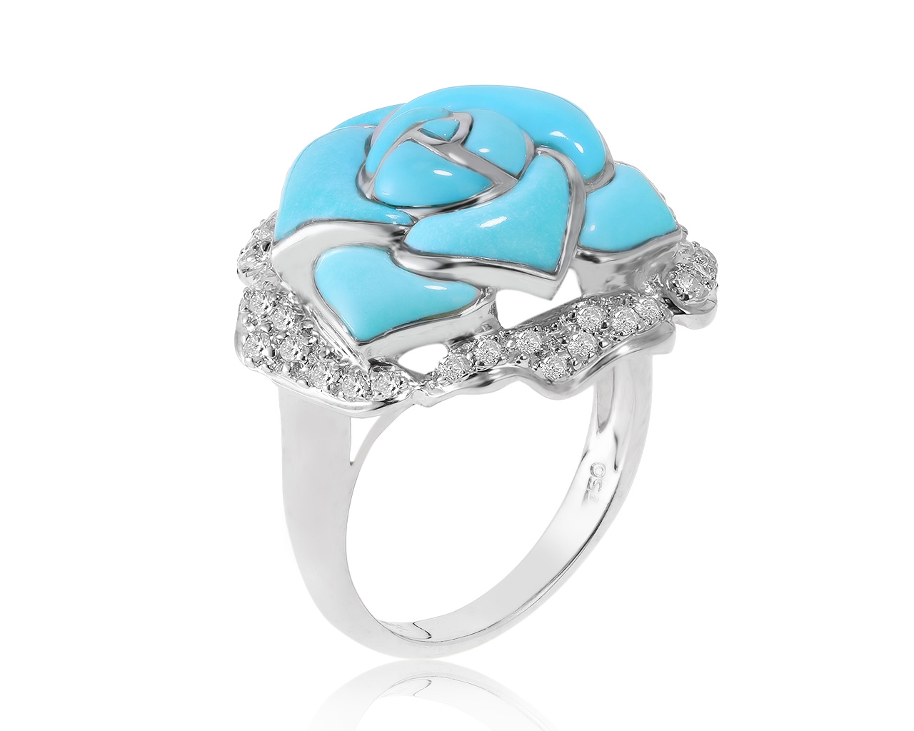 Прелестное золотое кольцо с бирюзой 260221/1