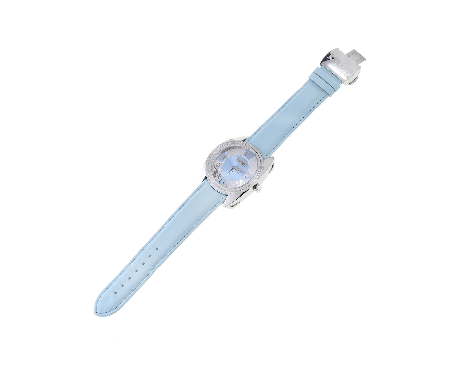 Оригинальные стальные часы с бриллиантами 0.80ct Korloff