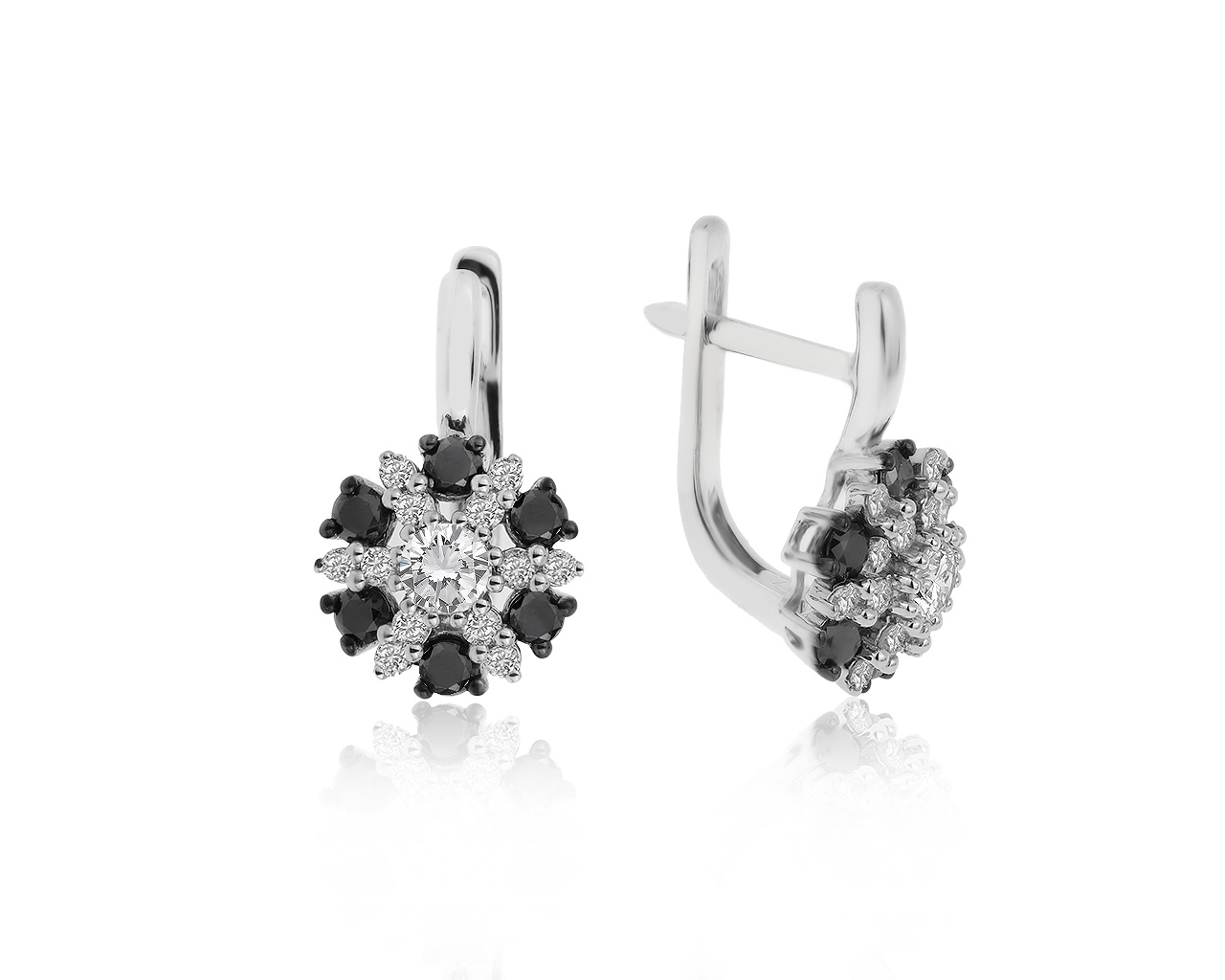 Женственные золотые серьги с бриллиантами 1.09ct