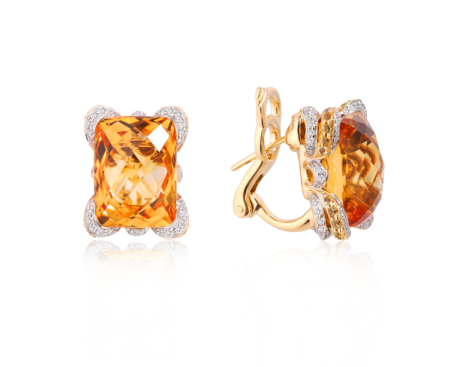 Оригинальные золотые серьги с цитринами 20.03ct Belle Bague (GIM)