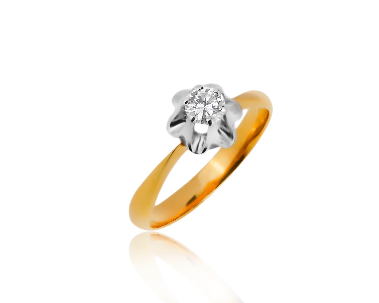 Винтажное золотое кольцо с бриллиантом 0.24ct