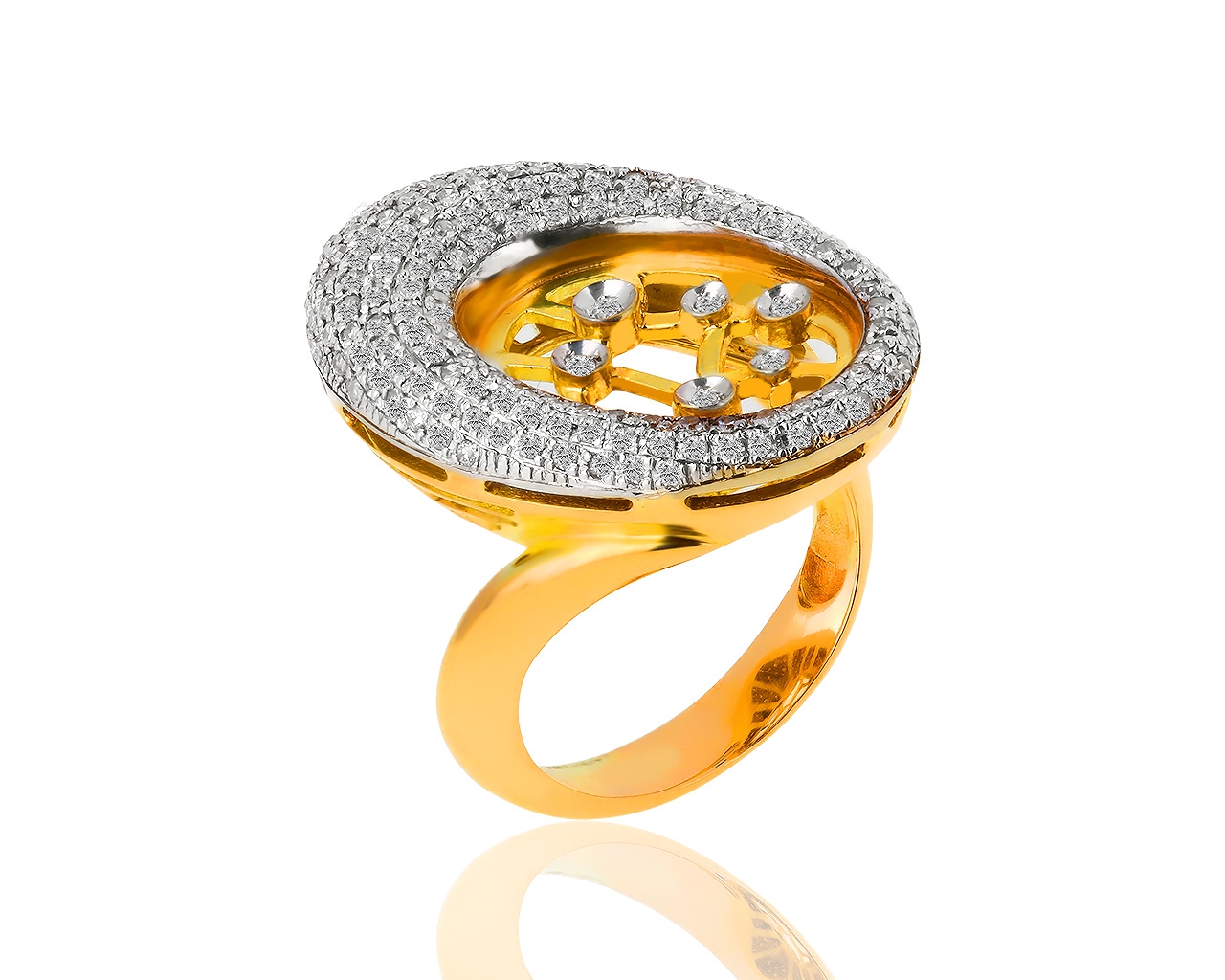 Интересное золотое кольцо с бриллиантами 0.40ct 260119/4