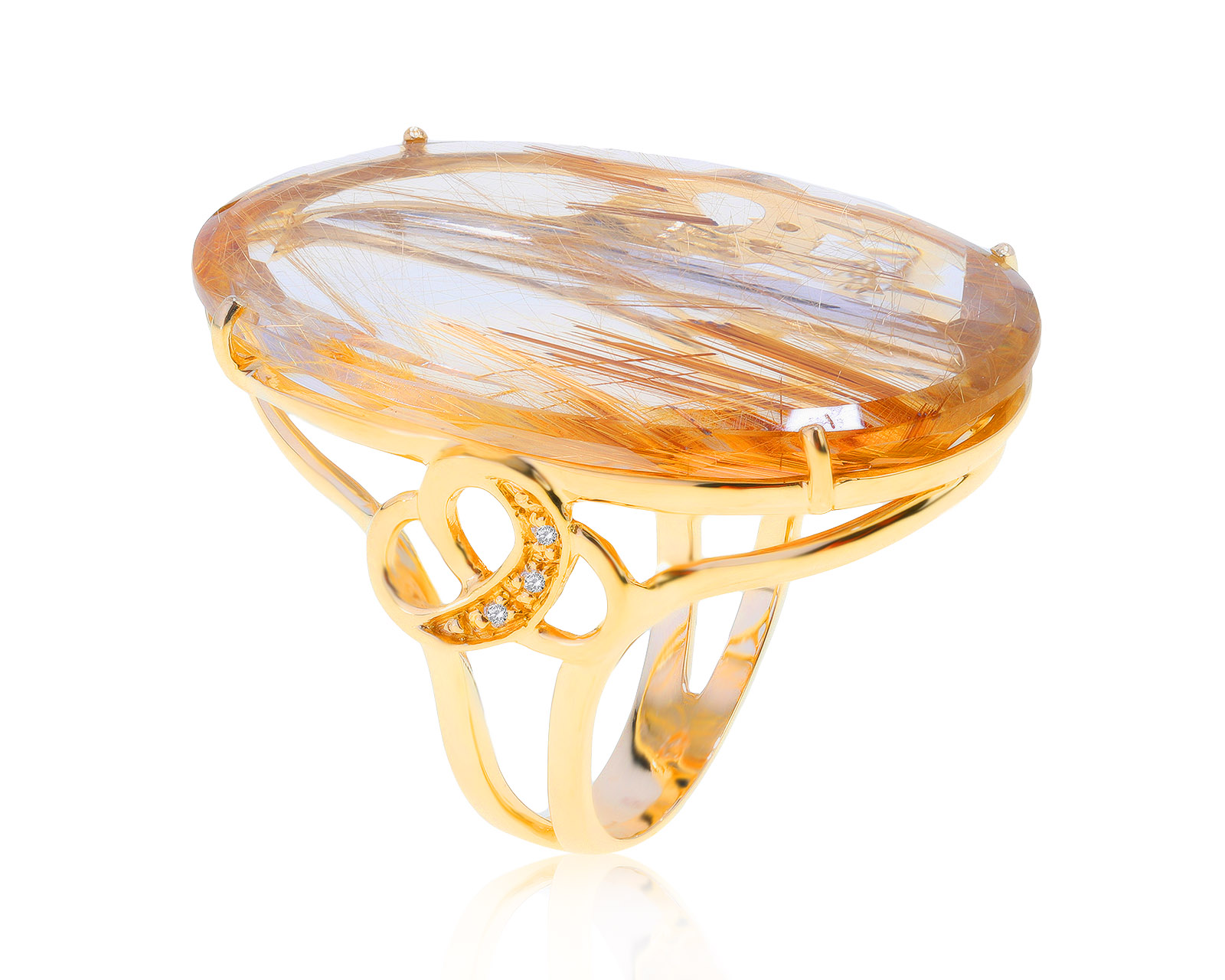Восхитительное золотое кольцо с кварцем 33.75ct – купить по цене 182 500 ₽ с доставкой в интернет-магазине Mister Diamond