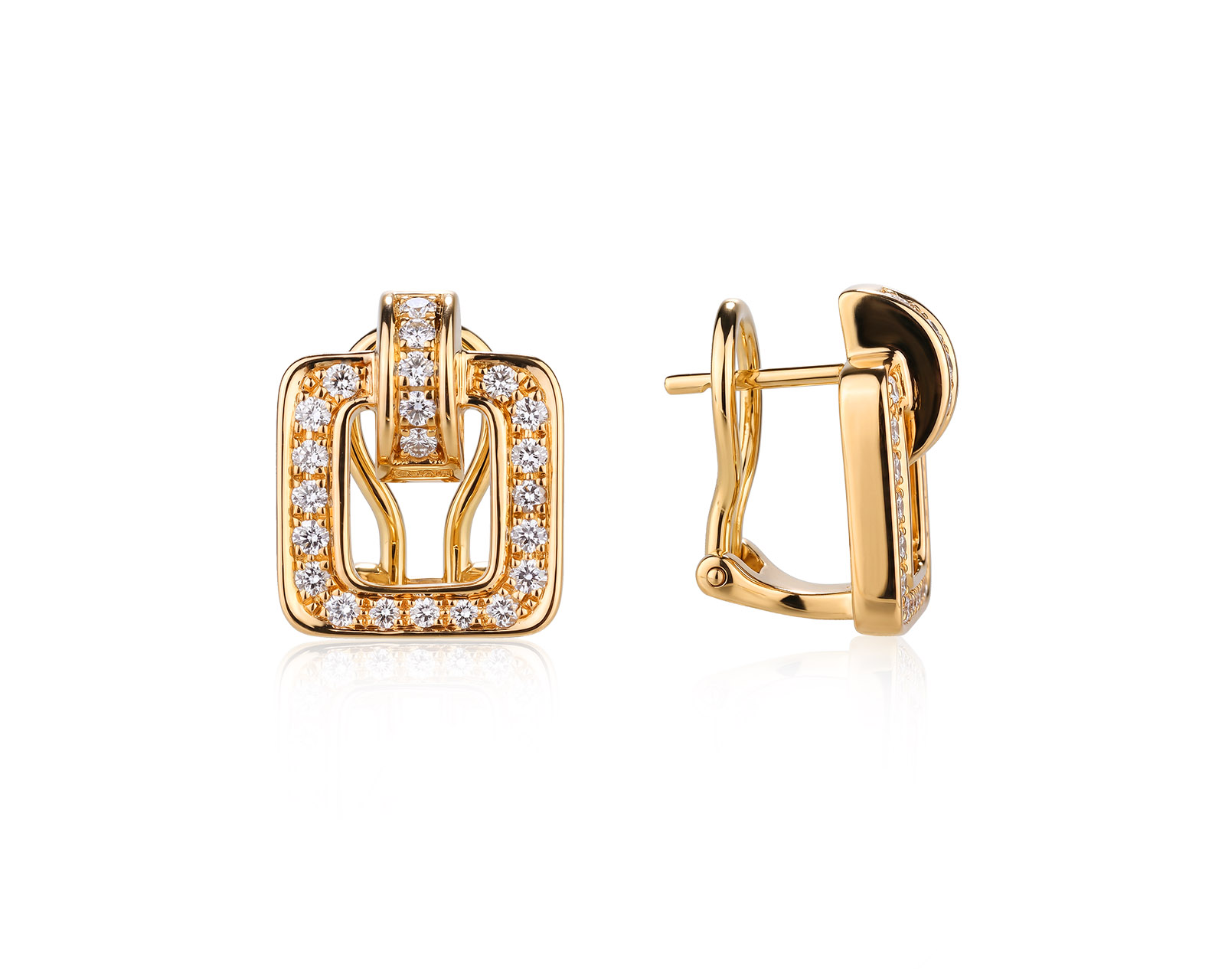 Оригинальные золотые серьги с бриллиантами 0.61ct Chopard Les Chaines