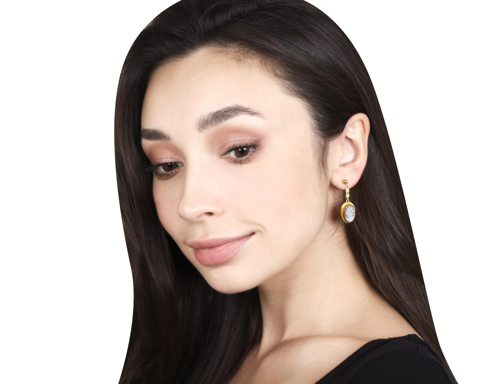 Оригинальные золотые серьги с перламутром Bimonte Sorrento