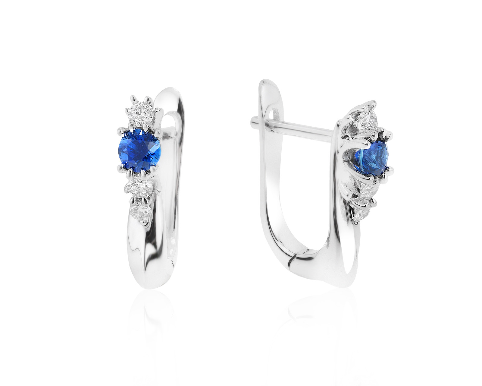 Золотые серьги с бриллиантами и сапфирами 0.34ct 060521/19