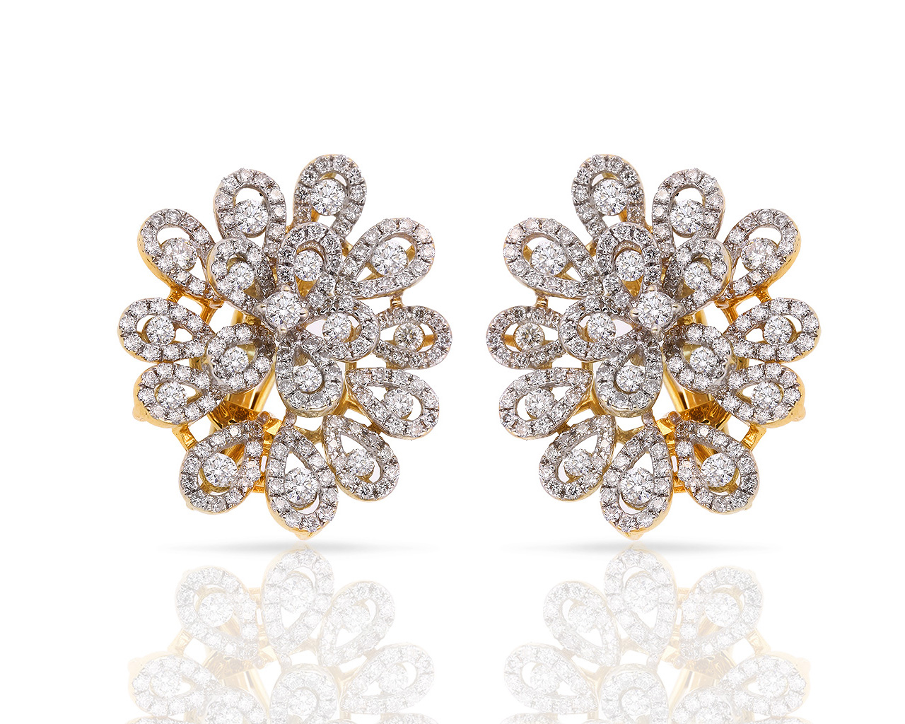 Итальянские золотые серьги с бриллиантами 3.01ct 130418/1