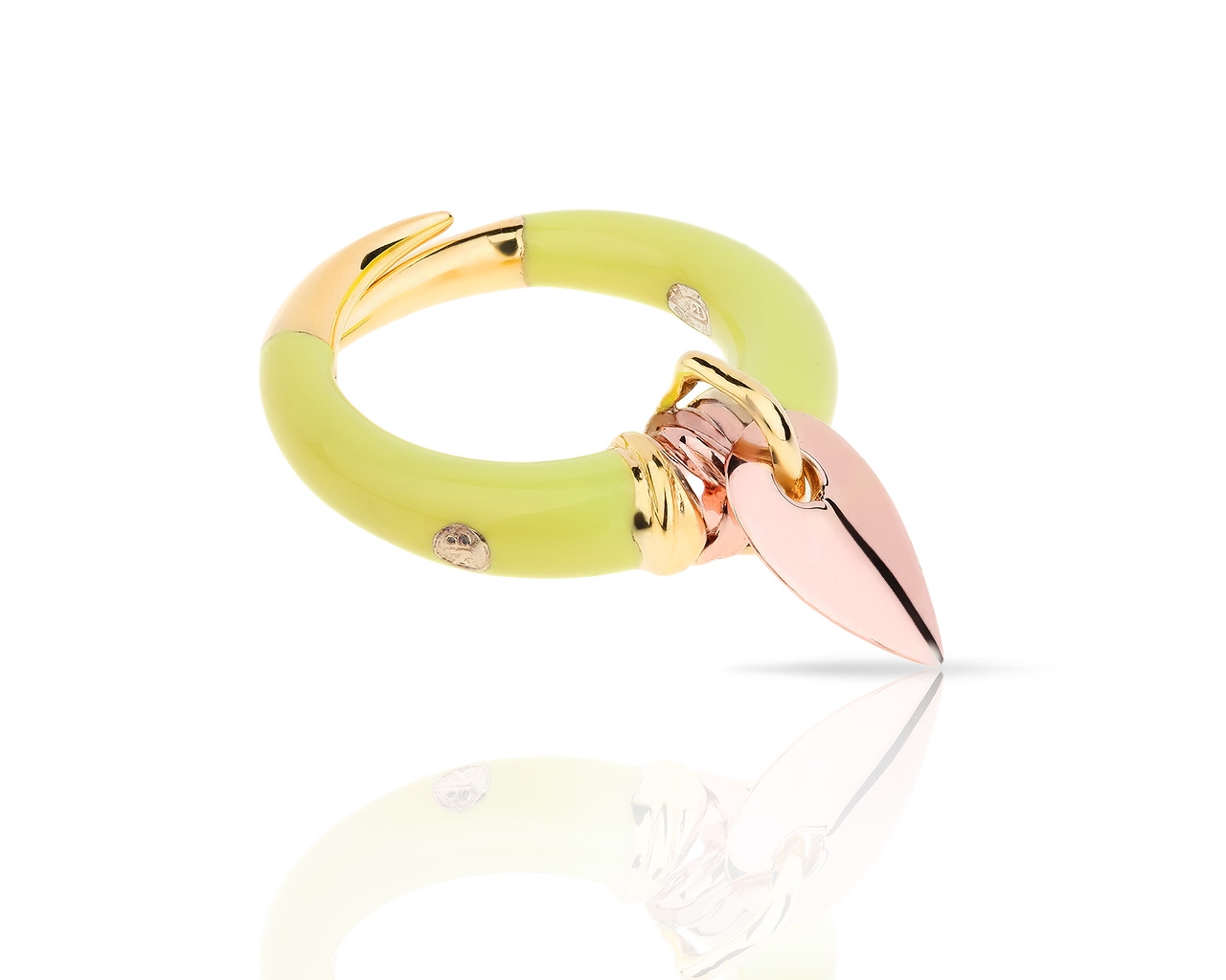 Итальянское золотое кольцо с эмалью Nouvelle Bague