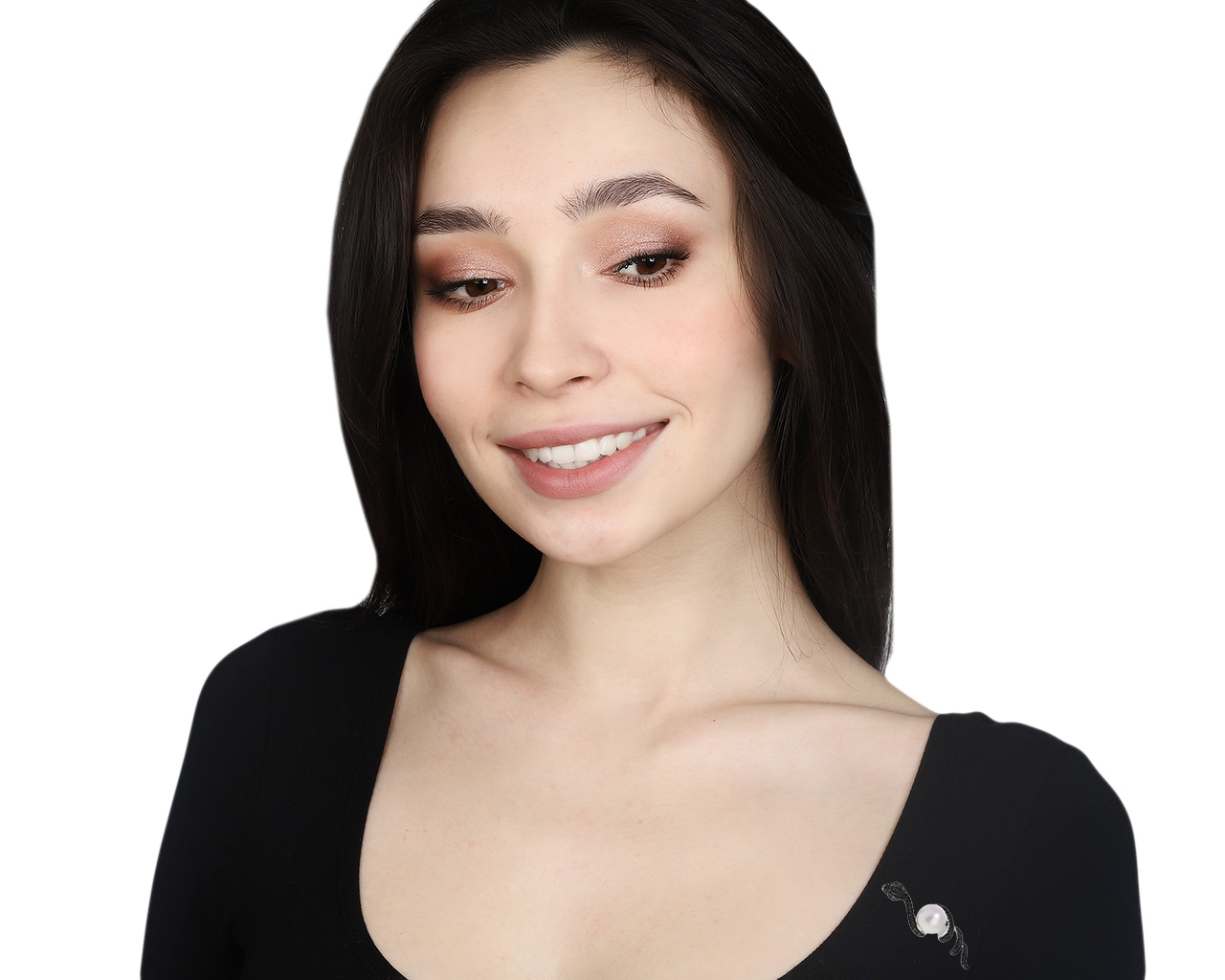 Роскошная золотая брошь с жемчугом 13.30 мм