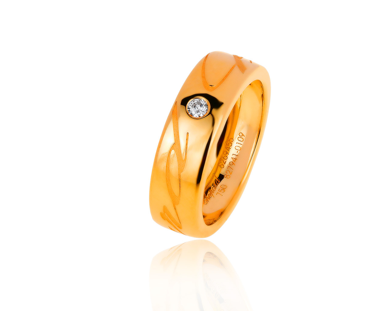Достойное золотое кольцо с бриллиантом 0.05ct Chopard 040819/10