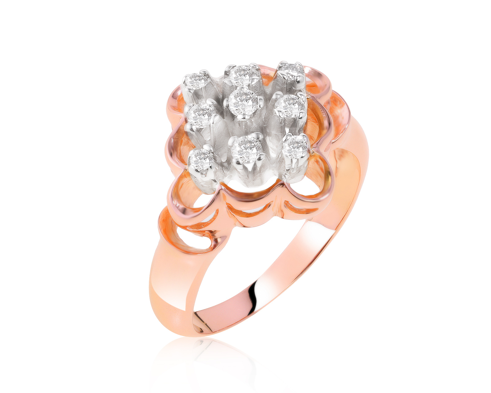 Изысканное золотое кольцо с бриллиантами 0.32ct