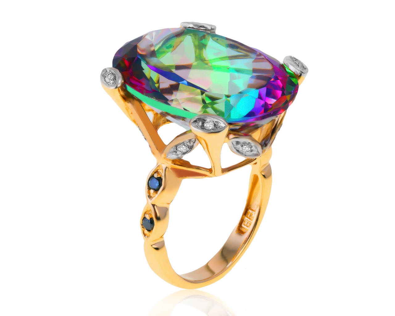 Королевское золотое кольцо с топазом 16.64ct 230421/13