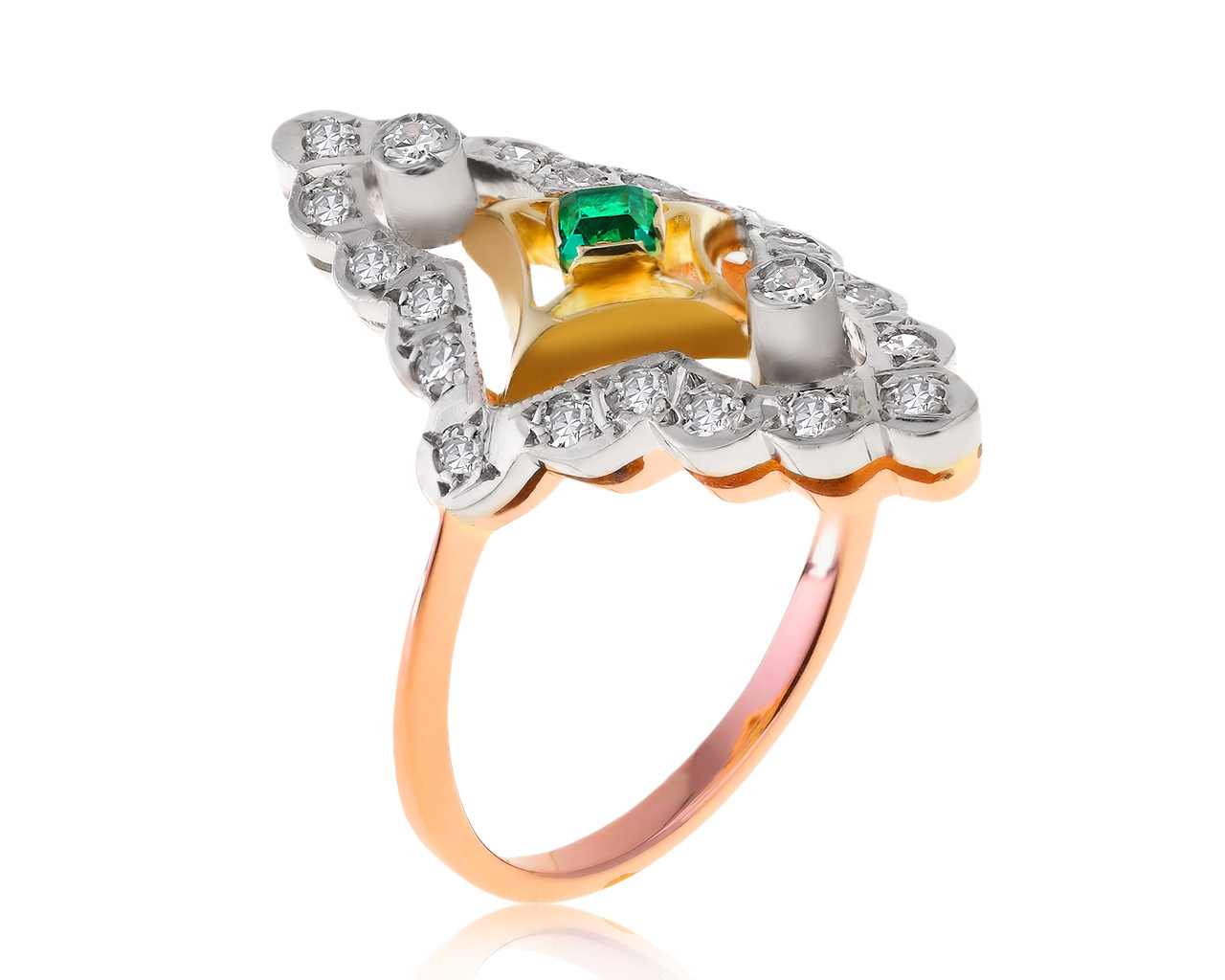 Винтажное золотое кольцо с бриллиантами 0.24ct СССР 231020/5